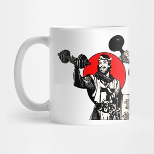 Templar warrior with dumbbells gym exercises Mug